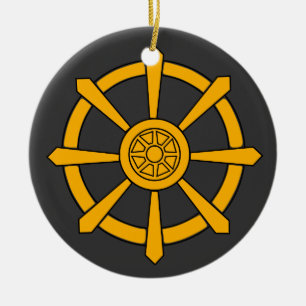 Dharma Wheel Ceramic Tree Decoration