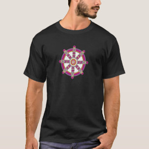 Dharma Wheel Meditation Lotus Chakra Yoga Dharmach T-Shirt