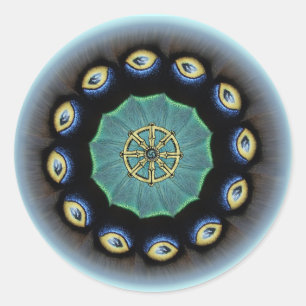 Dharma Wheel Mothwing Stickers