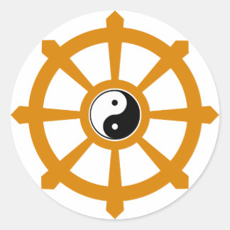 Dharma Wheel Yin Yang Classic Round Sticker