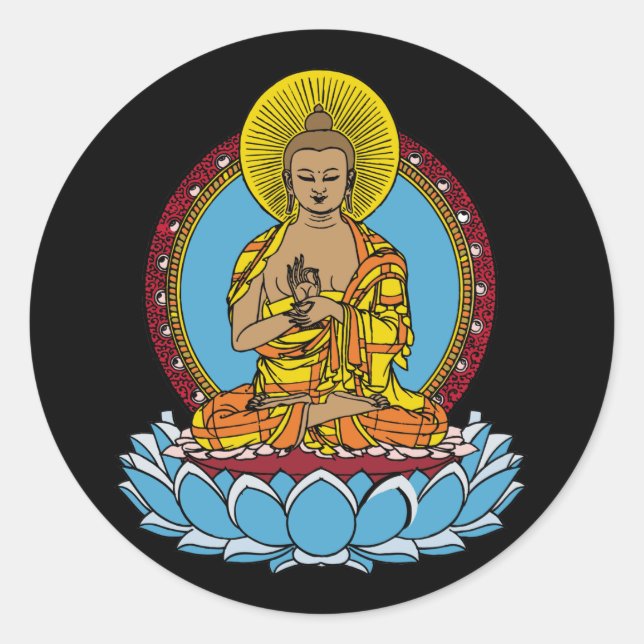 Dharmachakra Buddha Classic Round Sticker (Front)