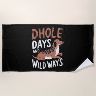 Dhole Lover Wildlife Canid Asiatic Wild Dog Beach Towel
