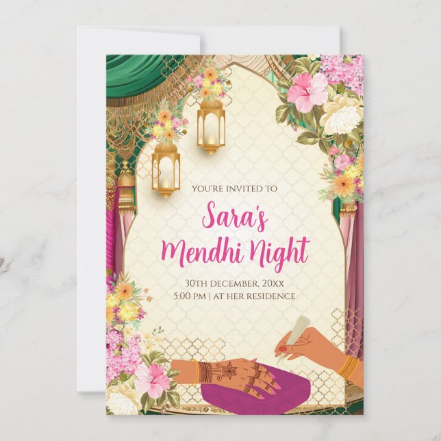 Dholki invite & Mehndi invitations Digital (Front)