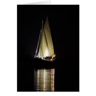 Dhow in Doha, at night