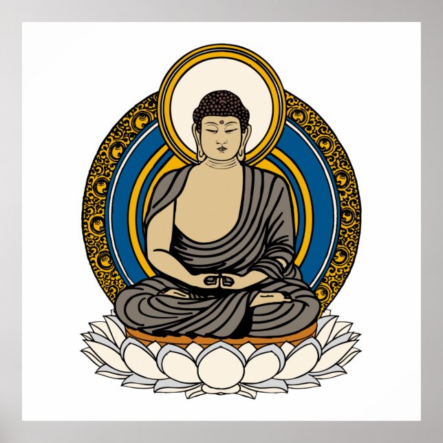 Dhyana Mudra Buddha Meditation Poster (Front)