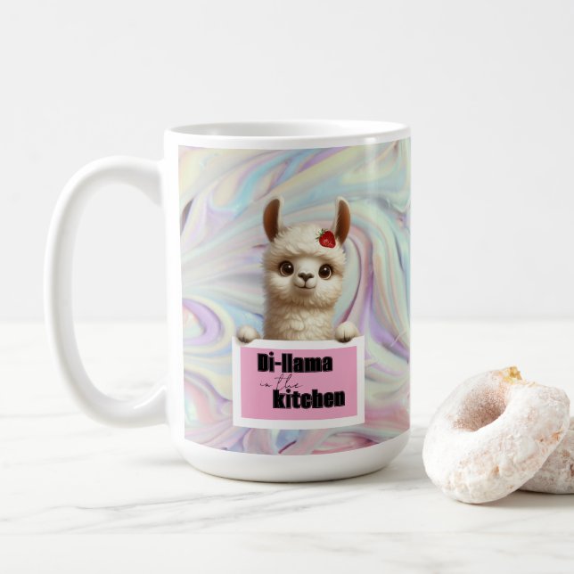 Di-llama in the Kitchen Coffee Mug (With Donut)