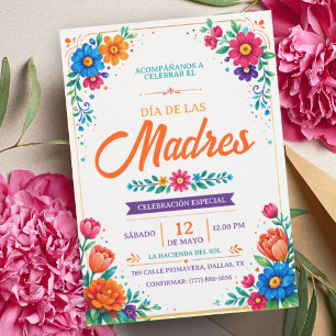 Día de las Madres   Fiesta Latina Floral Invitation