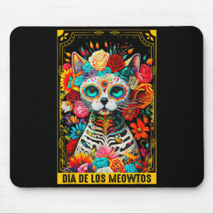 Dia De Los Meowtos Sugar Skull Cat Gift Mouse Pad