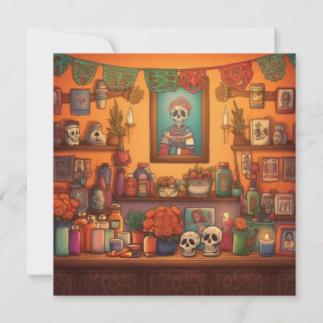 Dia de los Muertos, Altar Display Invitation (Front)