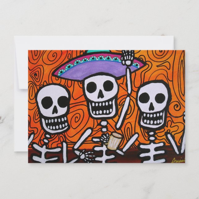 Dia de los Muertos Amigos Mariachi Invitation (Front)