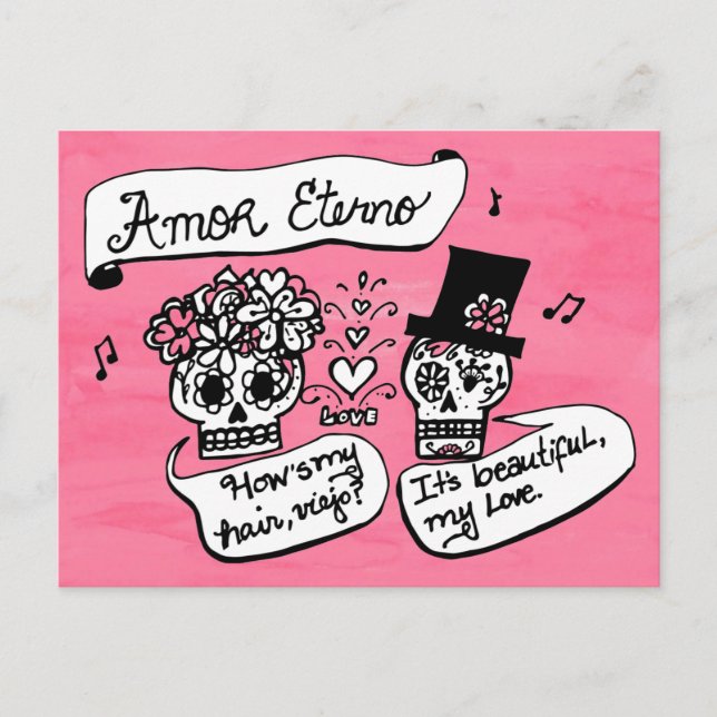 Dia de los Muertos, Amor Eterno Postcard (Front)