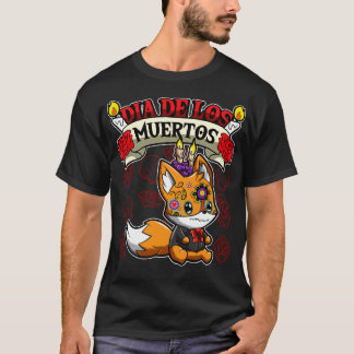 Dia De Los Muertos Animals Fox T-Shirt