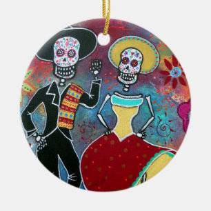 DIA DE LOS MUERTOS BAILAR MARIACHI CERAMIC TREE DECORATION
