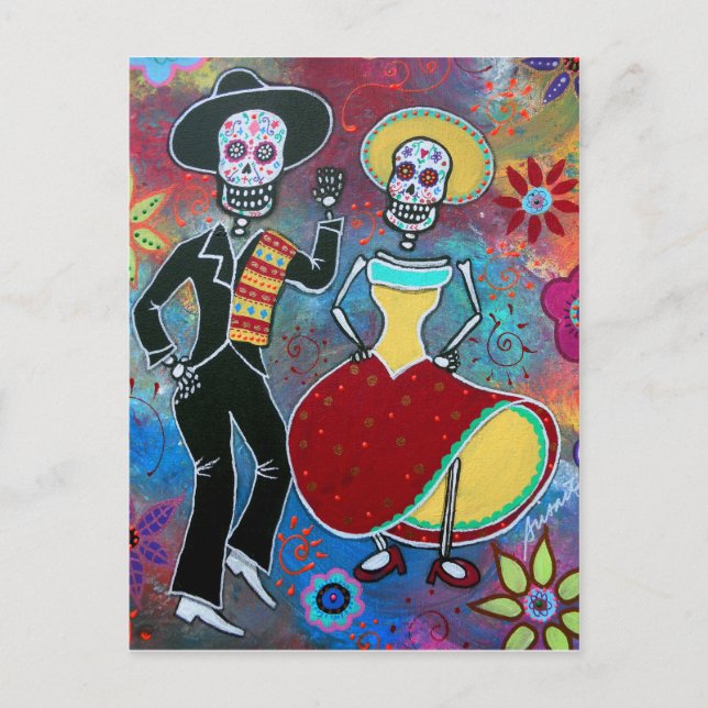 DIA DE LOS MUERTOS BAILAR MARIACHI POSTCARD (Front)