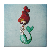 Dia de Los Muertos Beautiful Mermaid