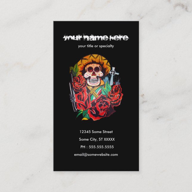 dia de los muertos business card (Front)