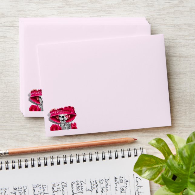 Dia de los Muertos Calavera Red Hat Envelope (Stacked)