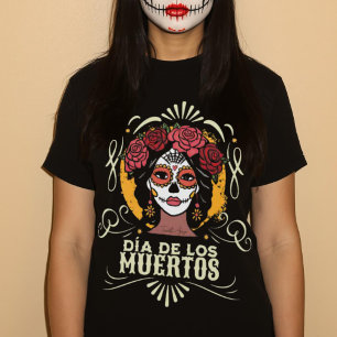 Día de los Muertos Catrina con Rosas T-Shirt