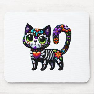 Dia De Los Muertos Cinco De Mayo Cat Sugar Skull M Mouse Pad