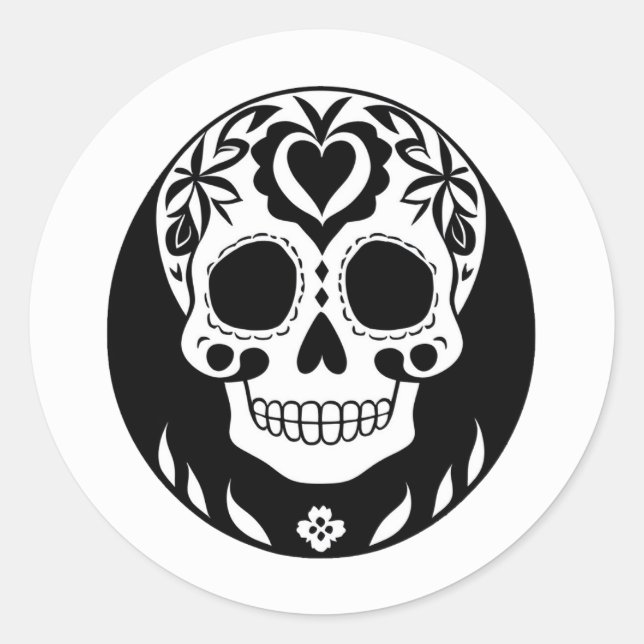 Dia de Los Muertos Classic Round Sticker (Front)