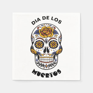 Dia de los Muertos Colourful Skull Halloween Napkin