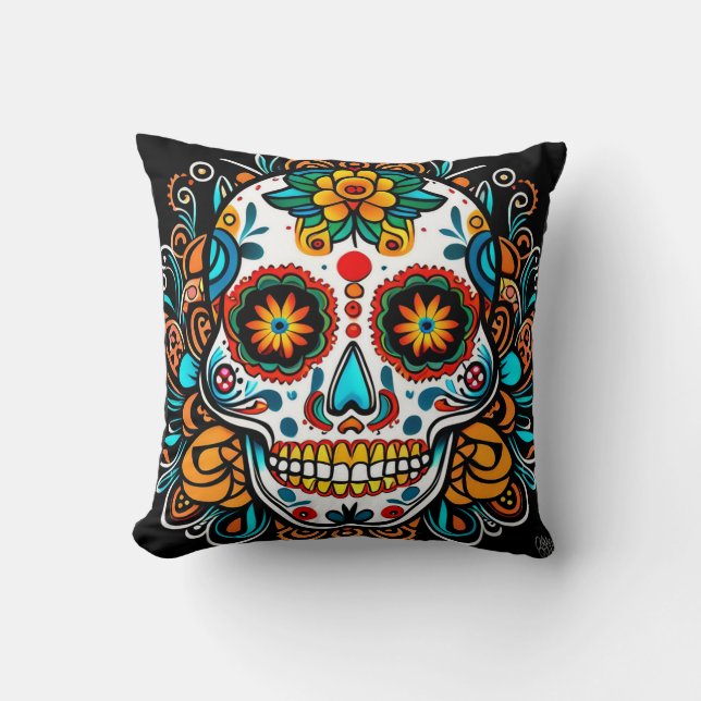 Dia de los Muertos  Cushion (Front)