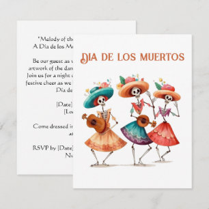 Dia de los Muertos Dancing Calavera Trio Invitation