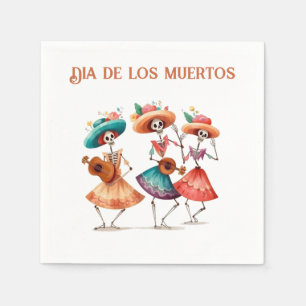 Dia de los Muertos Dancing Calavera Trio Napkin