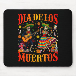 Dia De Los Muertos Dancing Skeletons Guitar Day Of Mouse Pad