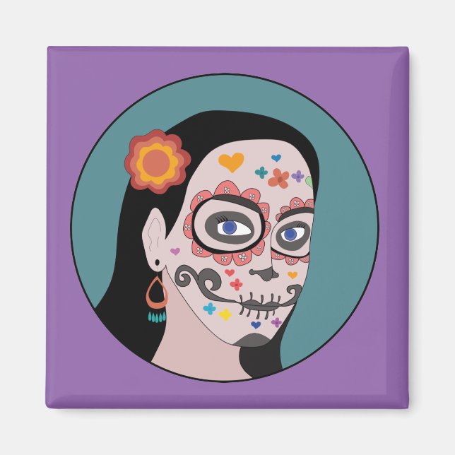 Día de Los Muertos Day of the Dead Magnet (Front)