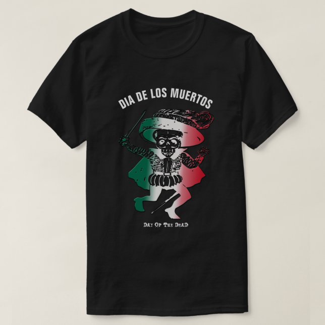 Dia de los Muertos Day of The Dead Skeleton Knight T-Shirt (Design Front)