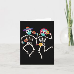 Dia De Los Muertos Day Of The Dead Skull Dancing Card