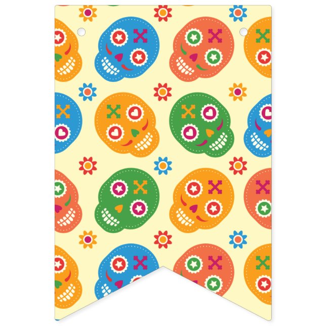 Dia De Los Muertos. Day of the Dead. Sugar Skulls. Bunting (First Flag)