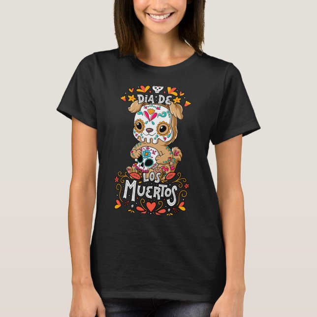 Dia De Los Muertos Dog Performance T-Shirt (Front)