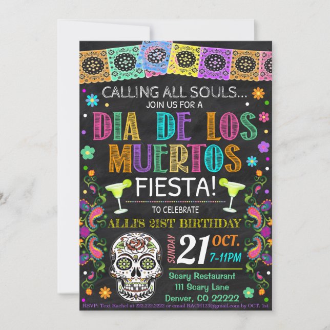 Dia De Los Muertos Fiesta Invitation (Front)