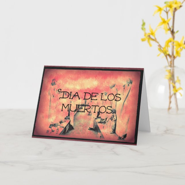 Dia De Los Muertos Greeting Card (Yellow Flower)