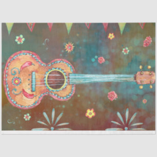 Dia De Los Muertos Guitar - Vibrant Celebration  Tissue Paper