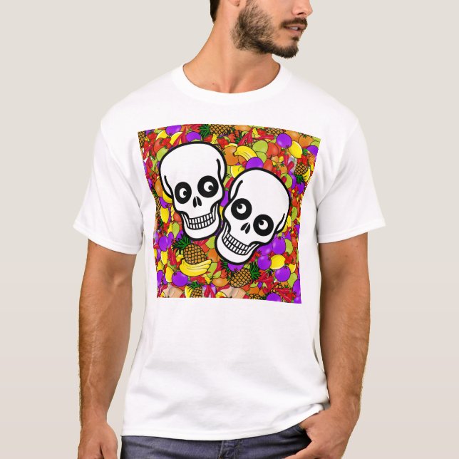 Dia De Los Muertos - Happy Couple W/Fruit T-Shirt (Front)