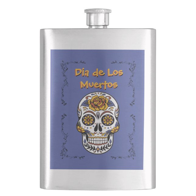 Dia de Los Muertos Hip Flask (Front)