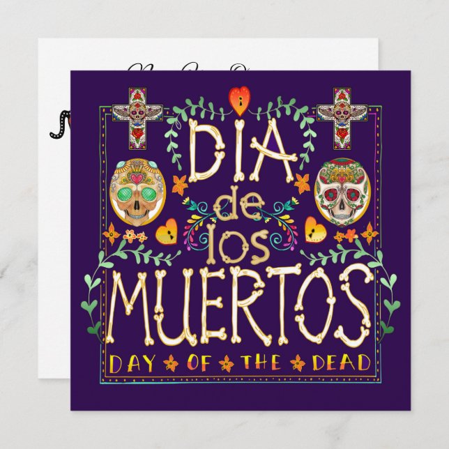 Dia De Los Muertos Invitation - Day of the Dead (Front/Back)