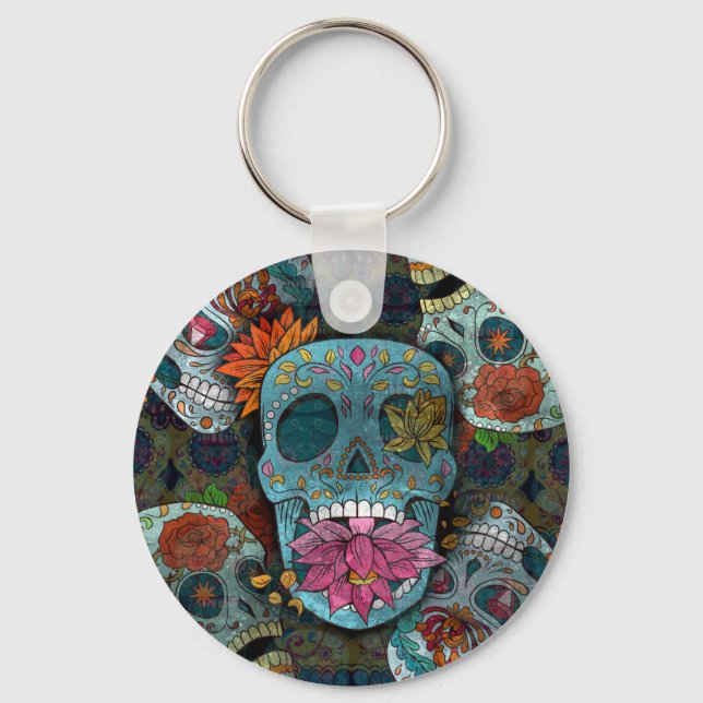 Dia De Los Muertos Key Ring (Front)
