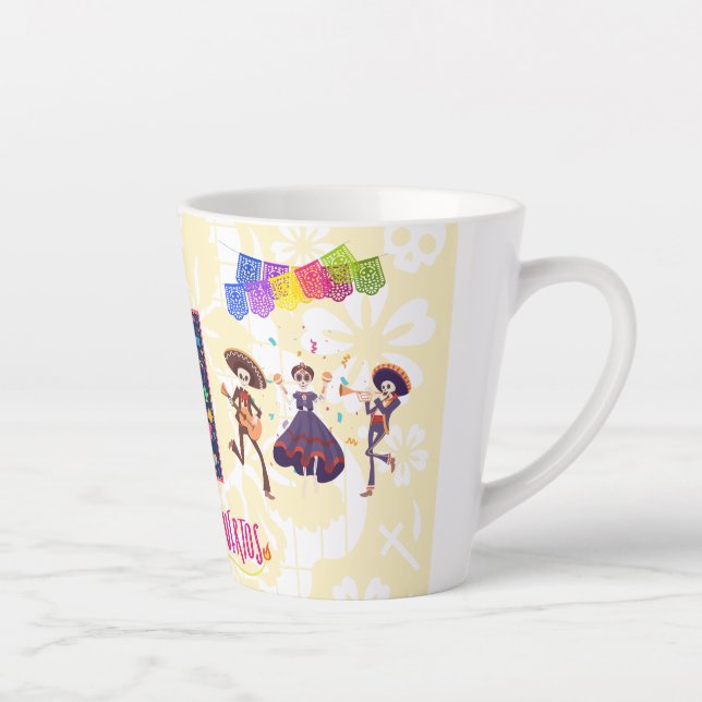 Dia De Los Muertos Latte Mug (yellow) (Right)