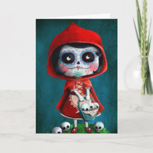 Dia de los Muertos Little Red Riding Hood Card
