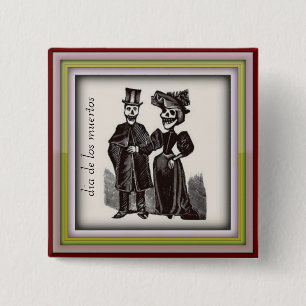Dia de los Muertos Married Couple Button