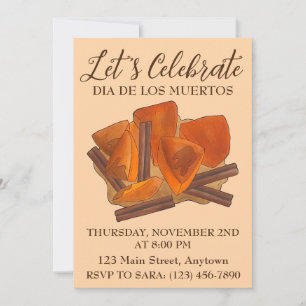 Dia De Los Muertos Mexican Calabaza en Tacha Food Invitation