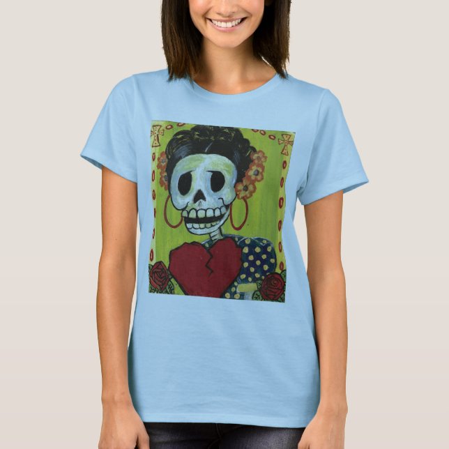 dia de los muertos muertos skeleton lady shirt (Front)