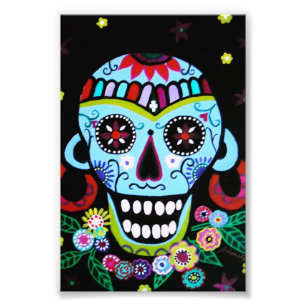 Dia de los Muertos Native Skull Azteca Photo Print
