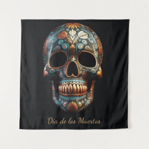 Dia de los Muertos painted skull calavera Tapestry