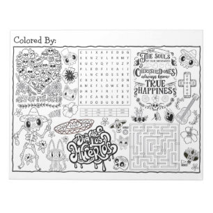 Día de los Muertos Party Colouring Activity Kids Notepad