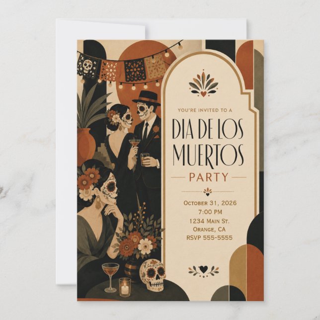 Dia De Los Muertos Party Invitation (Front)